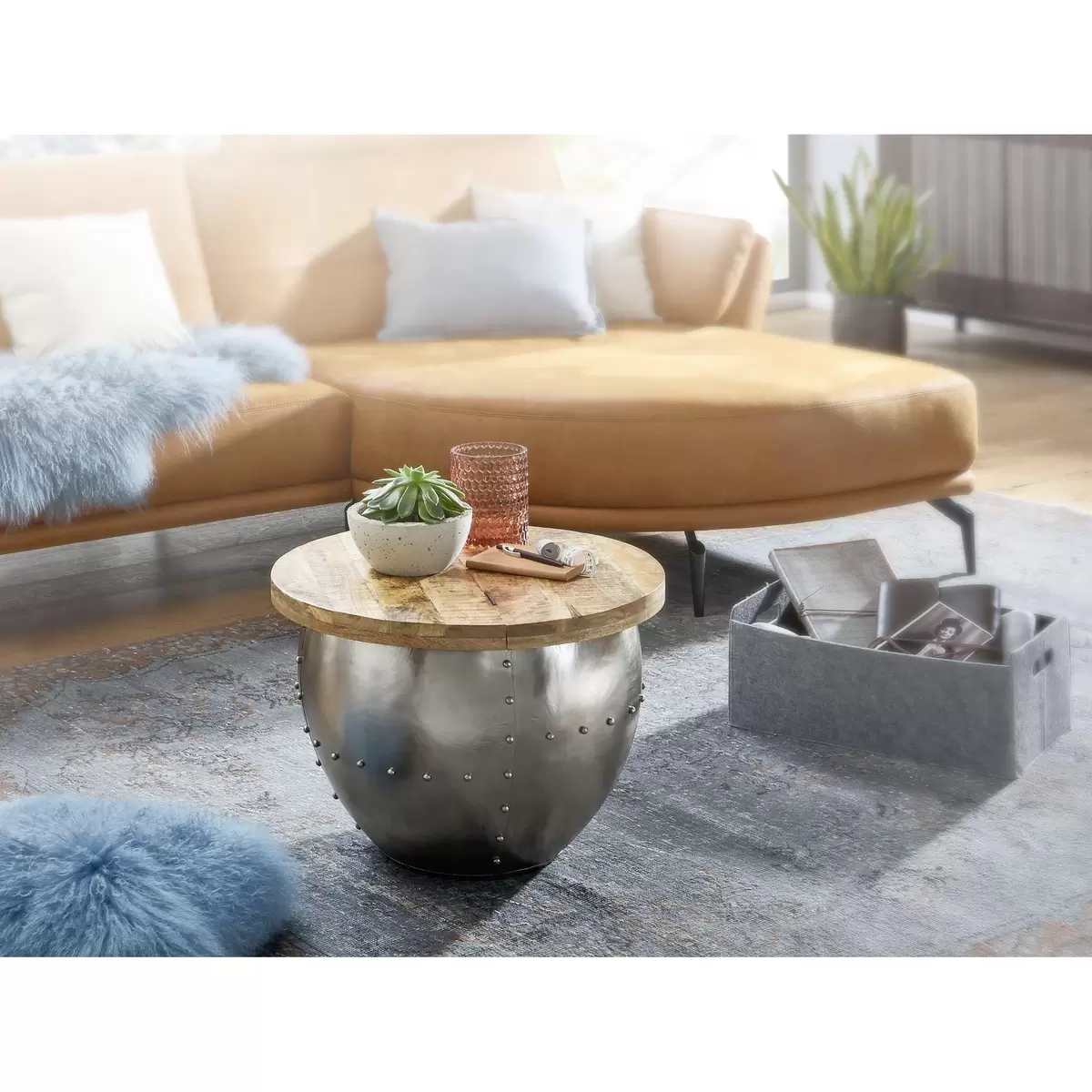 Couchtisch Tours braun,silber