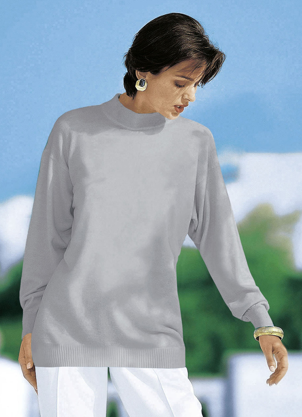 Pullover in Feinstrick mit Schurwolle
