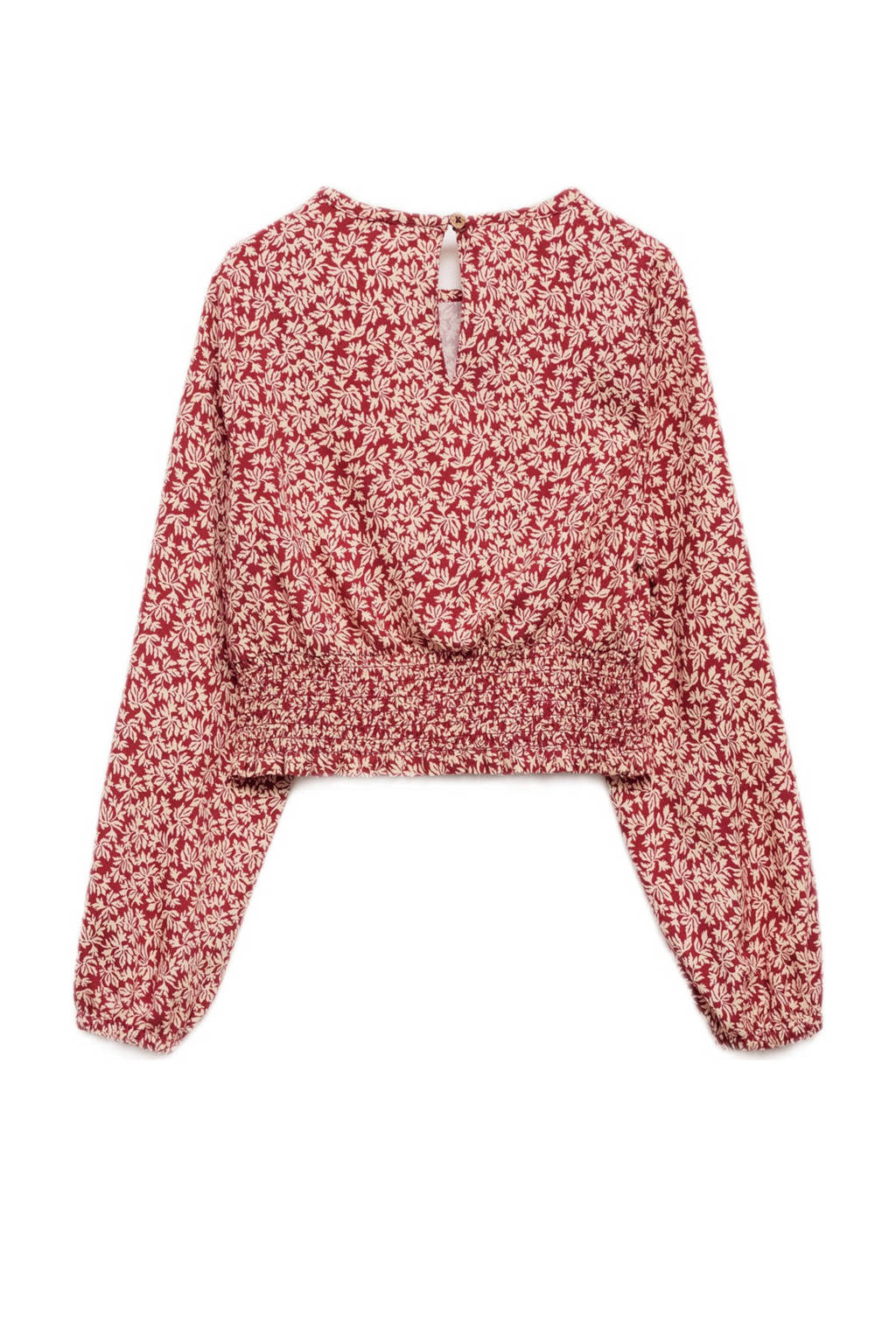 Mango Kids longsleeve met all over print donkerrood