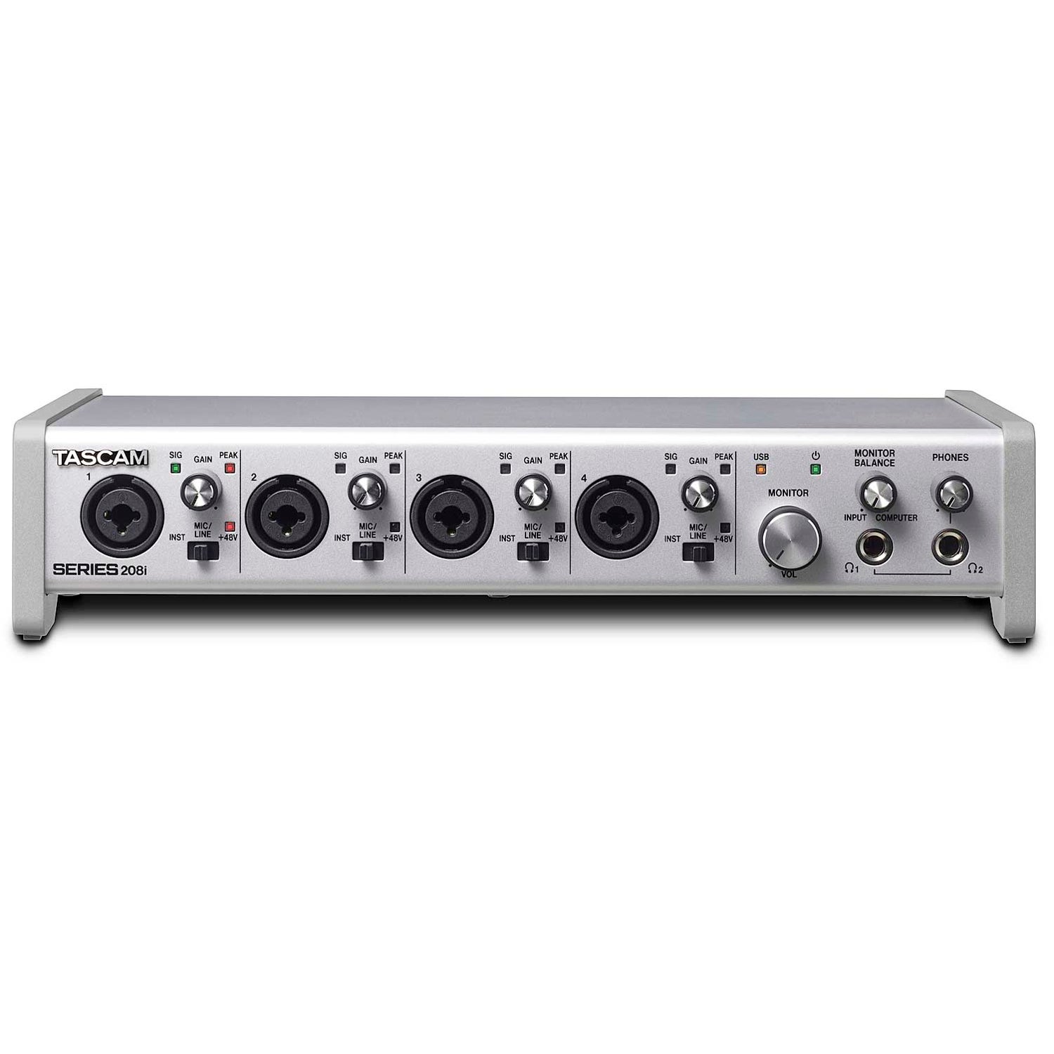 Tascam Series 208i USB audio/MIDI interface met DSP mixer