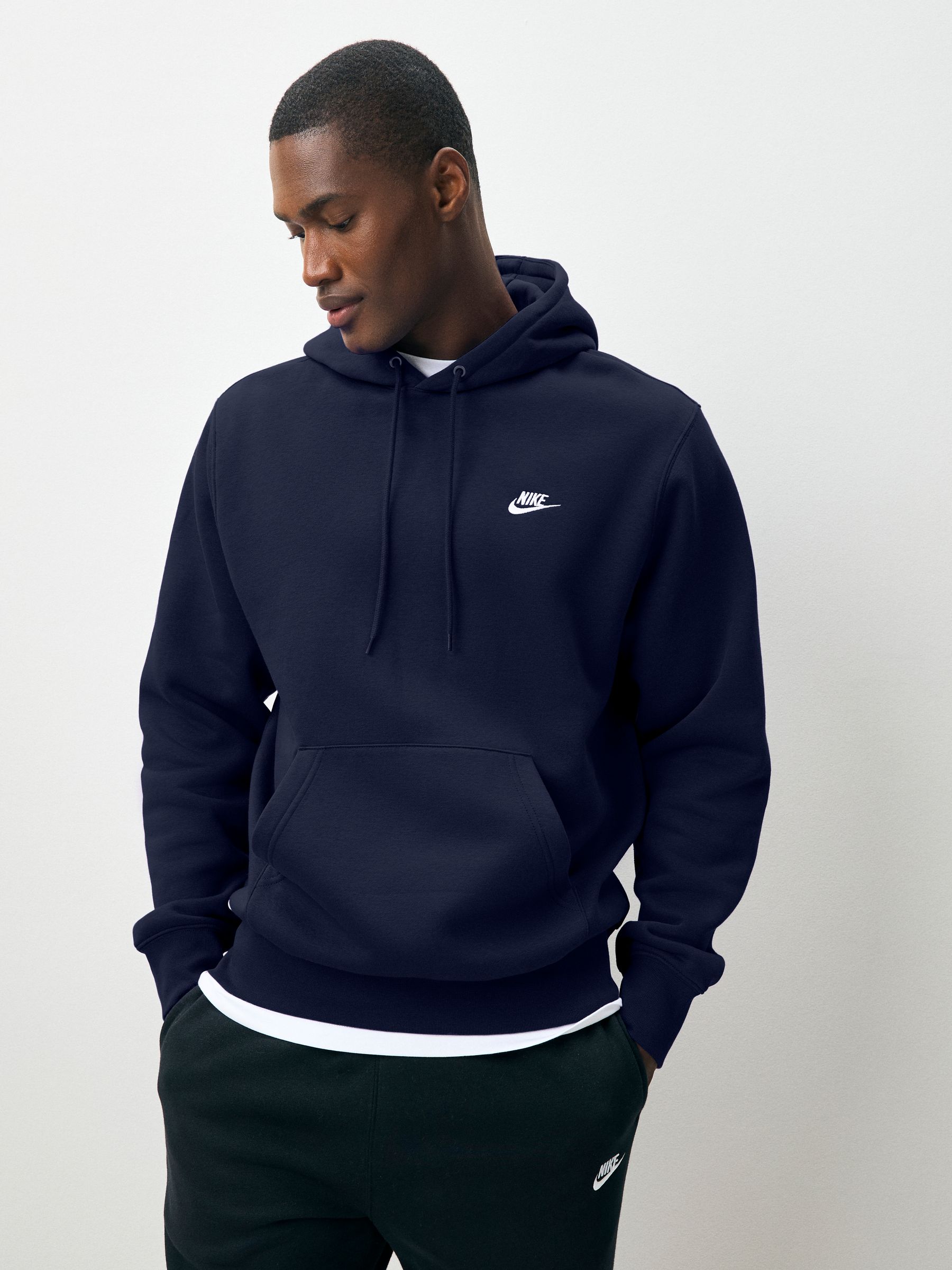 Marineblauwe Obsidian - Nike Club pullover-hoody