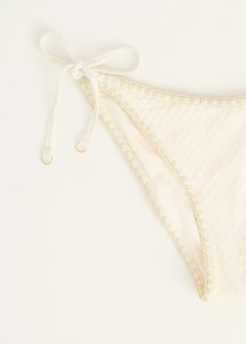 Bikini broekje met siersteek off-white (ECRU)