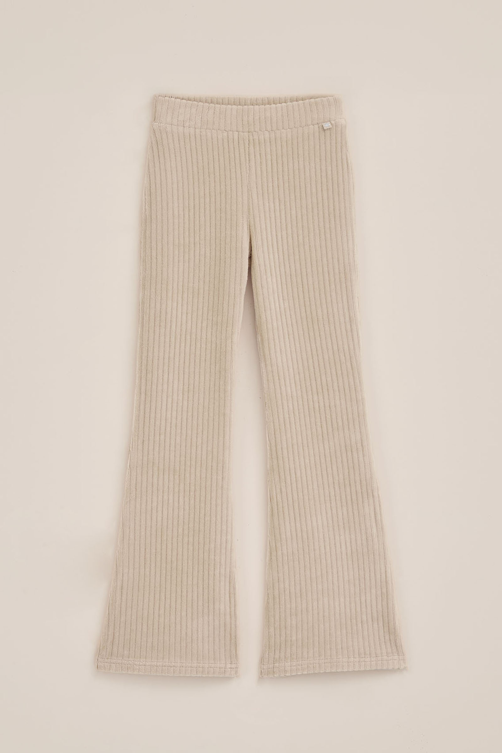 Meisjes velvet flared legging van ribstof WE Fashion Witgoud