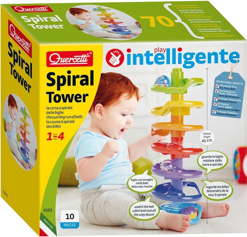 Quercetti - Spiral Tower - Educatief Spel - Kleurvol - Veilig Materiaal