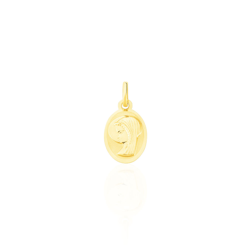 Pendentif Vierge Ovale Or Jaune