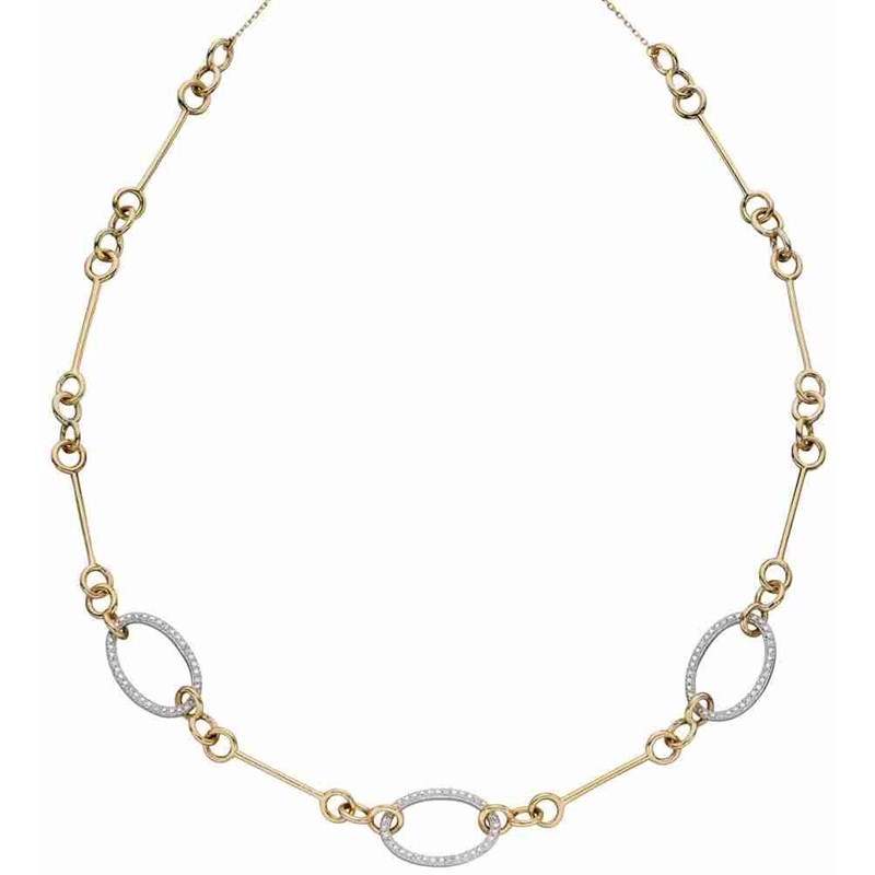 Collier diament en or blanc et jaune 375/1000