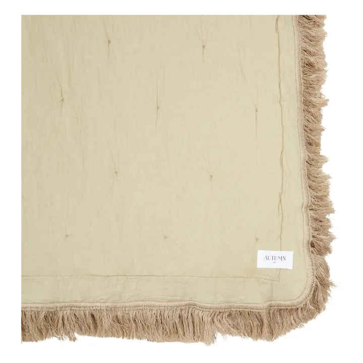 Autumn Couvre lit en coton et lin bio avec franges | Chêne