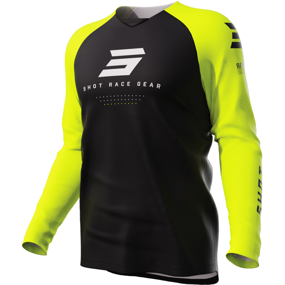 Shot - Maillot Draw Escape Noir / Jaune fluo