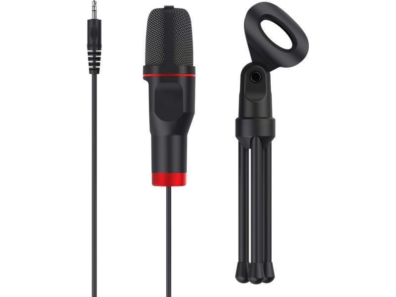 Trust Mikrofon GXT 212 Mico Leistungsstarkes USB-Mikrofon mit Dreibeinstativ und 3,5 mm- und USB-Anschluss