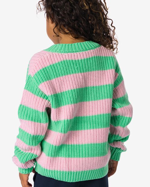 cardigan enfant en maille rayé vert