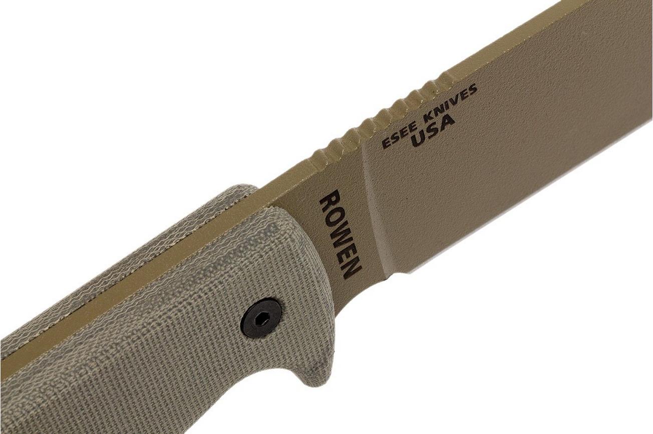 ESEE Model 6 desert tan blade 6P-DE survivalmes met zwarte schede   riemclip