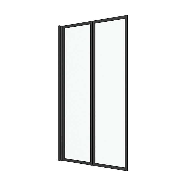 Pare-baignoire avec volet pivotant 70 x 120 cm noir mat Galedo