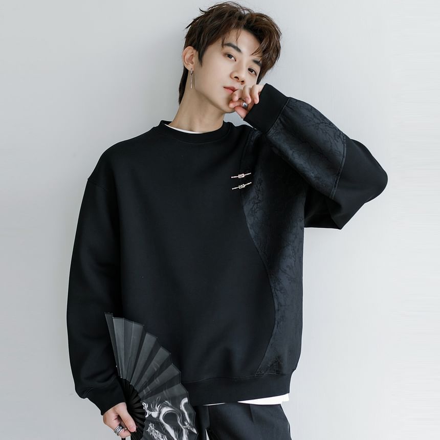 CHIC ERRO - Asymmetrische effen sweatshirt met ronde hals
