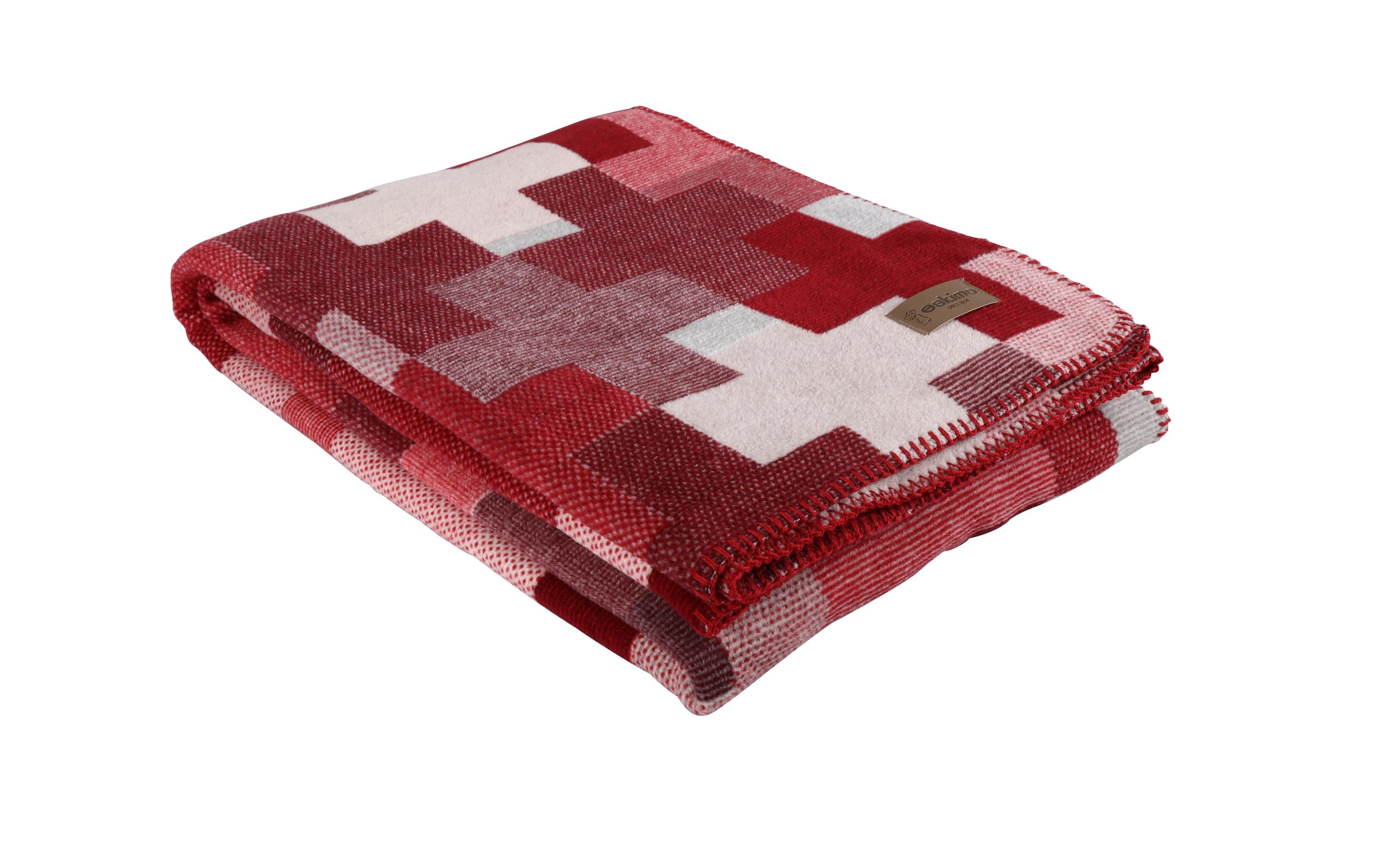 Decke Swiss Art Schweizer Kreuz 150 x 200 cm, Rot/WeissTagesdecke mit Motiv