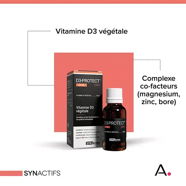 Aragan - Synactifs - D3 Protect - Imunidade - Vitamina D3 - Frasco de 20ml