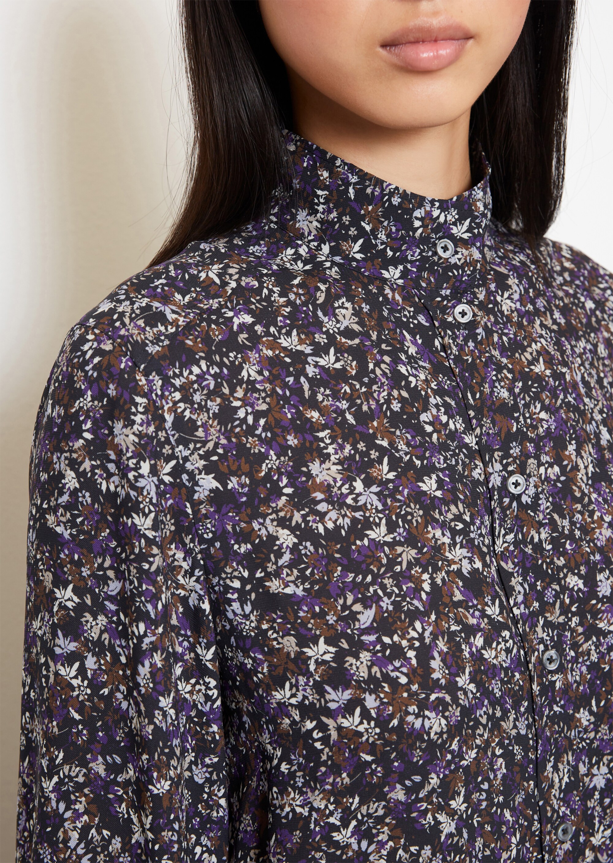 Allover-Print-Bluseaus Cupro-Viskose-Mix