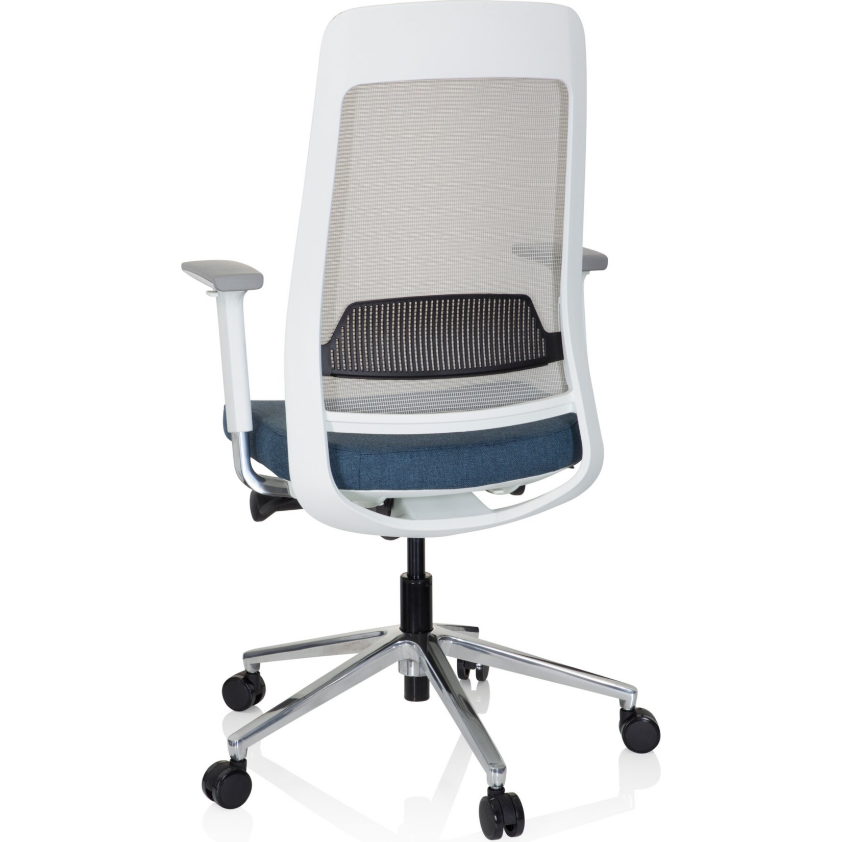 Profi Bürostuhl CHIARO T2 WHITE Stoff/Netzstoff mit Armlehnen (höhenverstellbar) hjh OFFICE