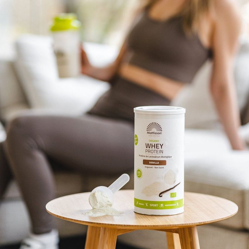 Mattisson - Biologische Wei Proteïne Poeder - 75% Eiwit - Vanille - Whey Protein - 450 Gram