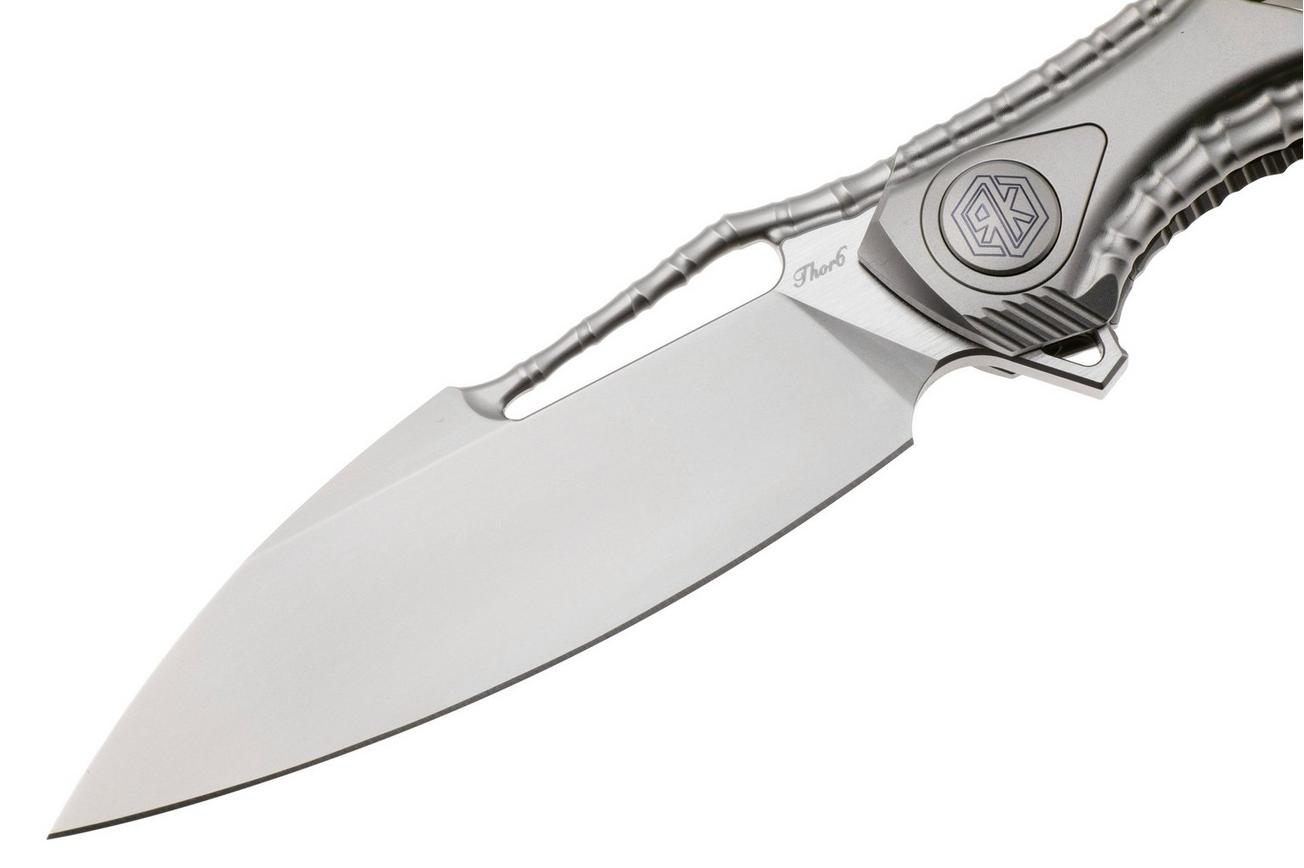 Rike Knife Thor6-M-P Bead Blasted Böhler M390, Titanium, zakmes
