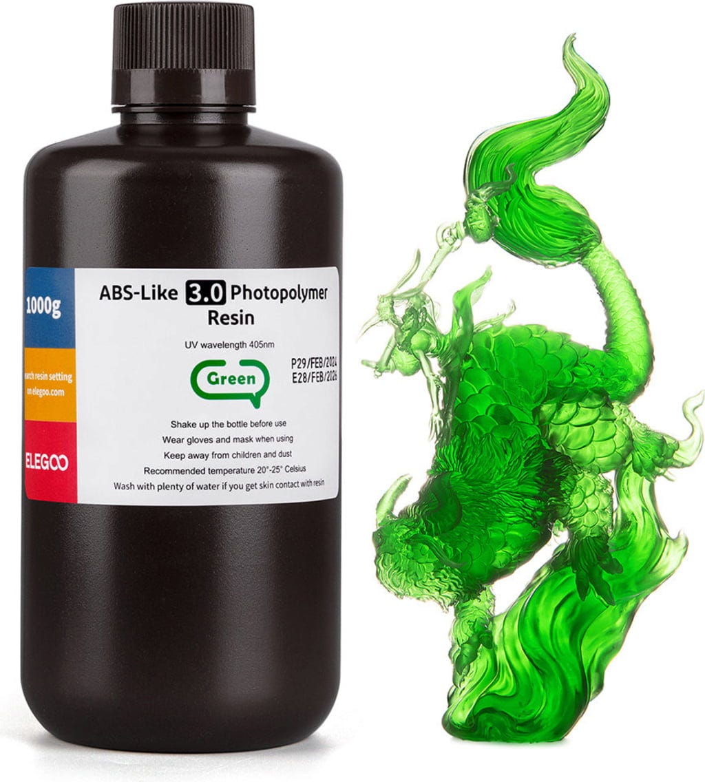 Elegoo  ABS-like Resin V3.0 Green, 1.000 g    Stärke, Präzision & Geschwindigkeit in Green