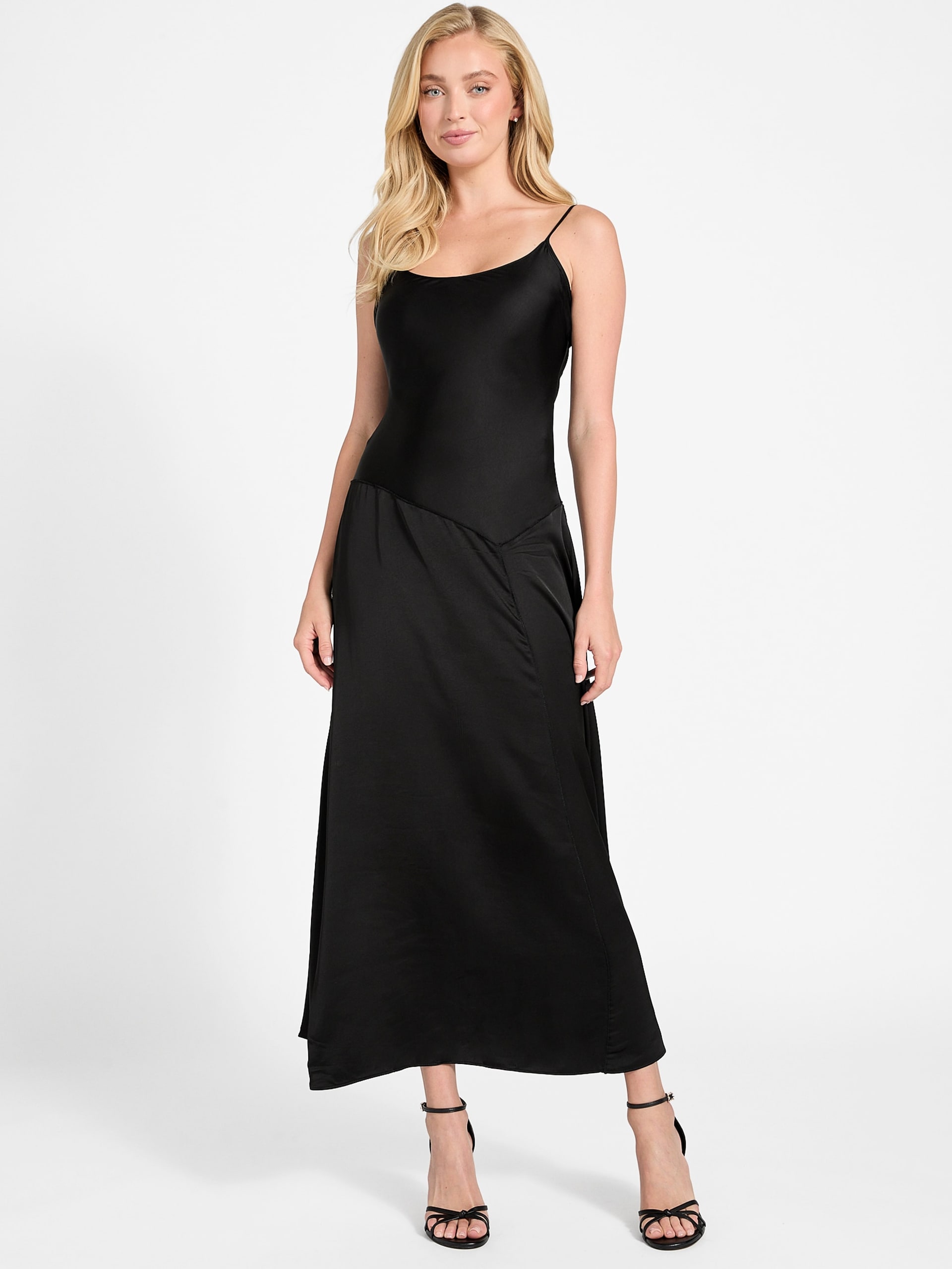 Vestido longo Jasmin em tecido plano