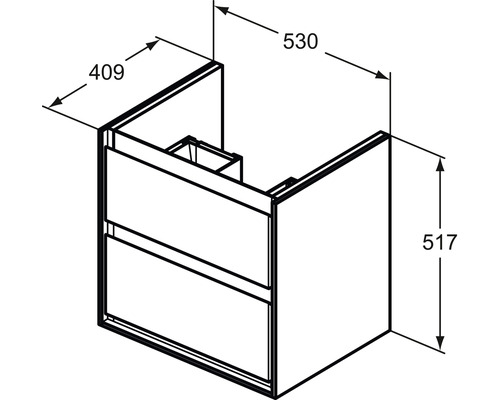 Ideal Standard Connect Air wastafelmeubel, afmetingen (B x H x D): 51,7 x 40,9 x 53 cm, frontkleur: glanzend wit, E1606B2