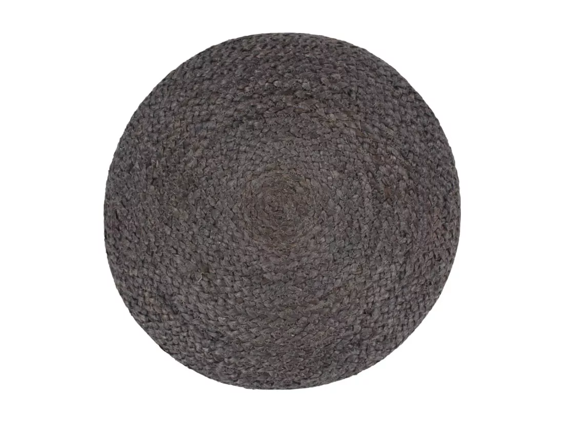 Pouf fait à la main Gris foncé 45 x 30 cm Jute