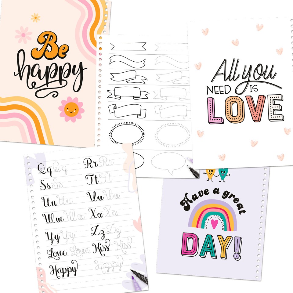 TOPModel - Handlettering Malebog incl tegneredskaber