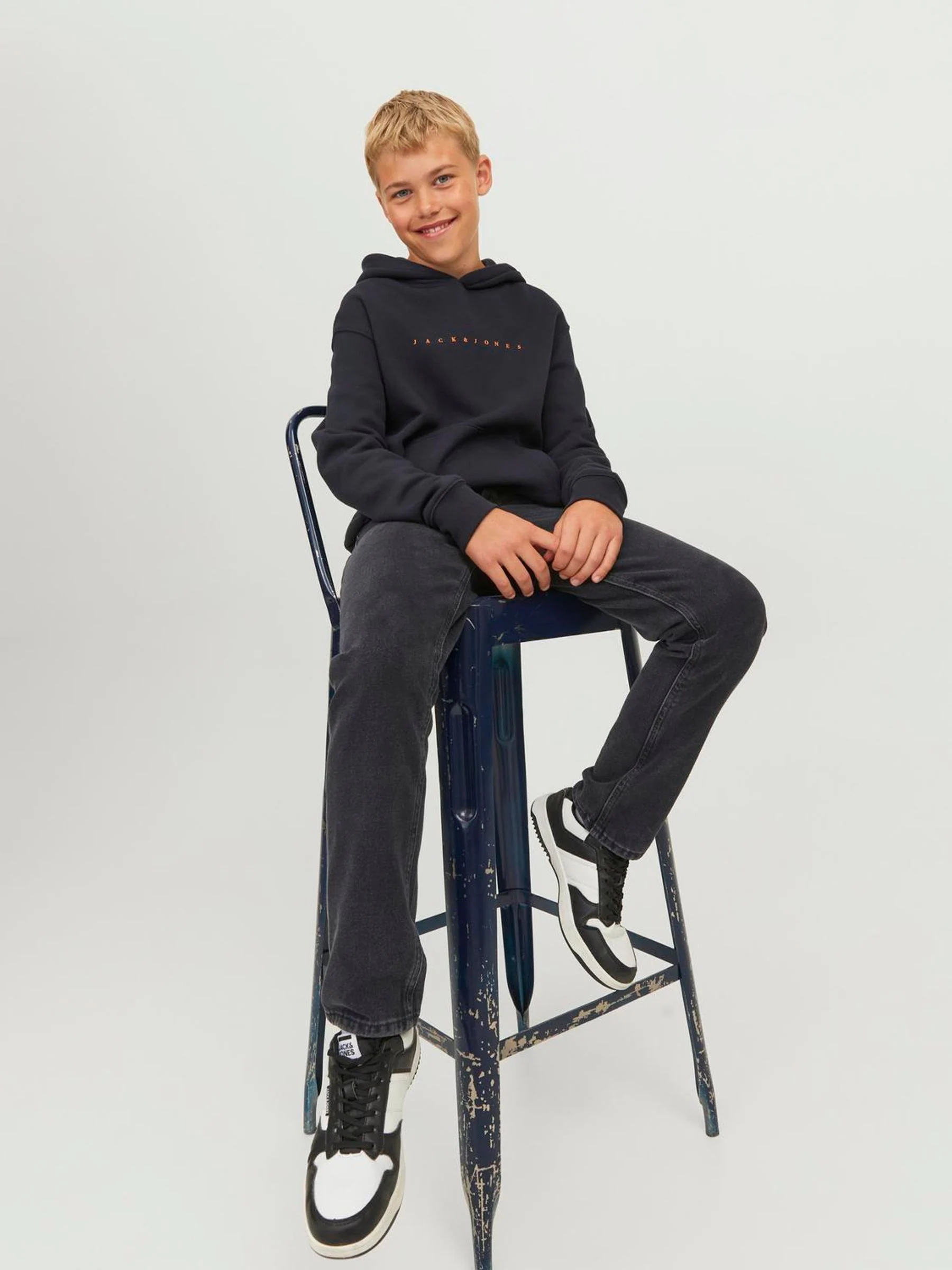JACK & JONES Junior Clark regular fit jeans met rechte pijpen
