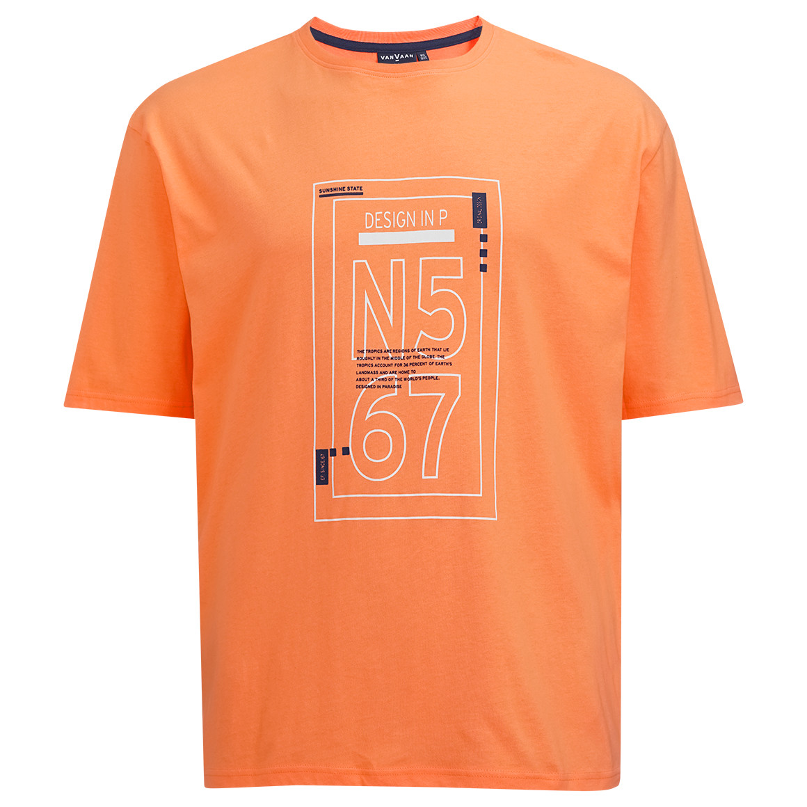 VanVaan Herren-T-Shirt mit großem Print orange
