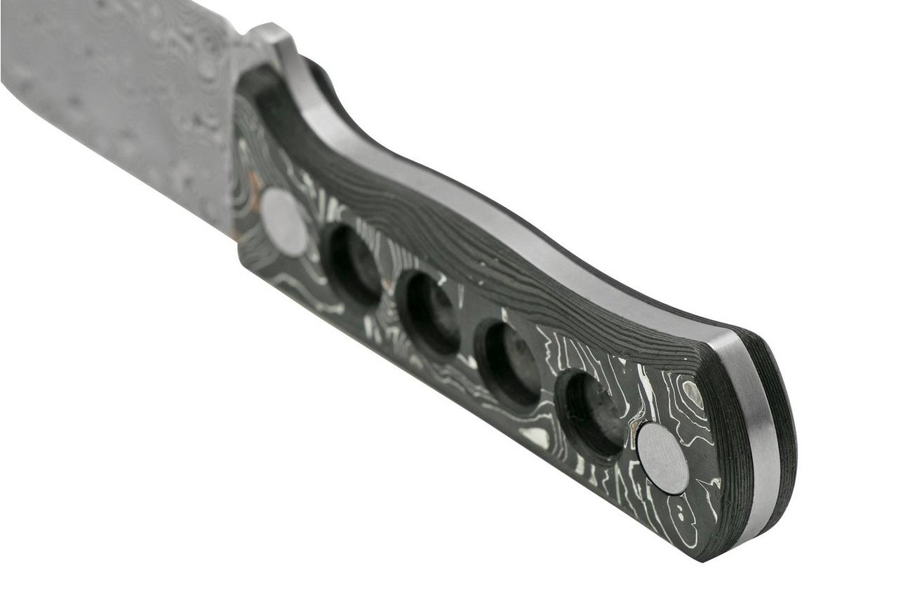 QSP Knife Canary QS141-E Damascus, Aluminium Foil Carbon Fibre, nekmes