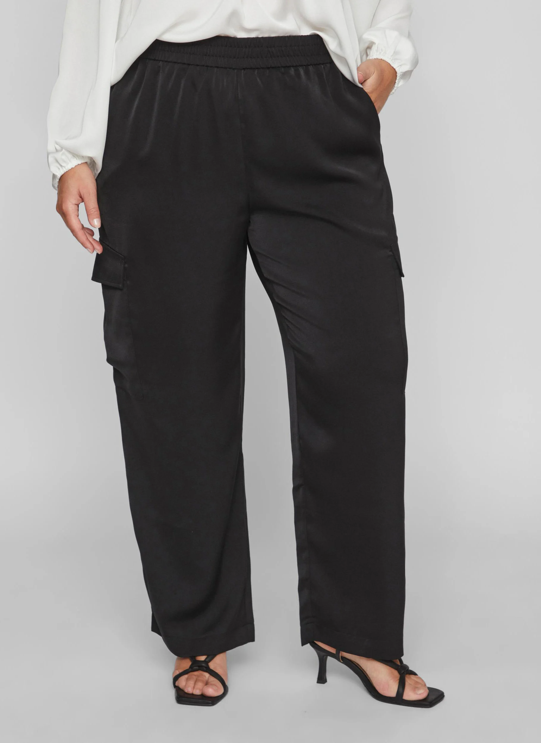 ELMA - Pantalon droit fluide cargo | Noir