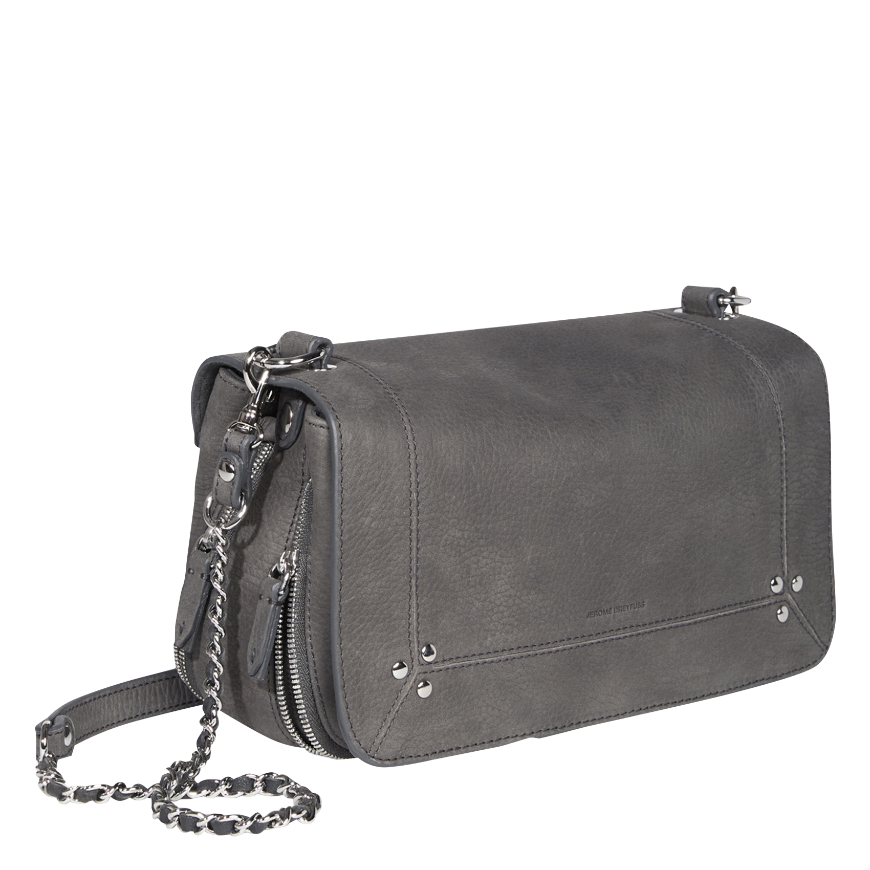 BOBI - Sac bandoulière en cuir | Gris