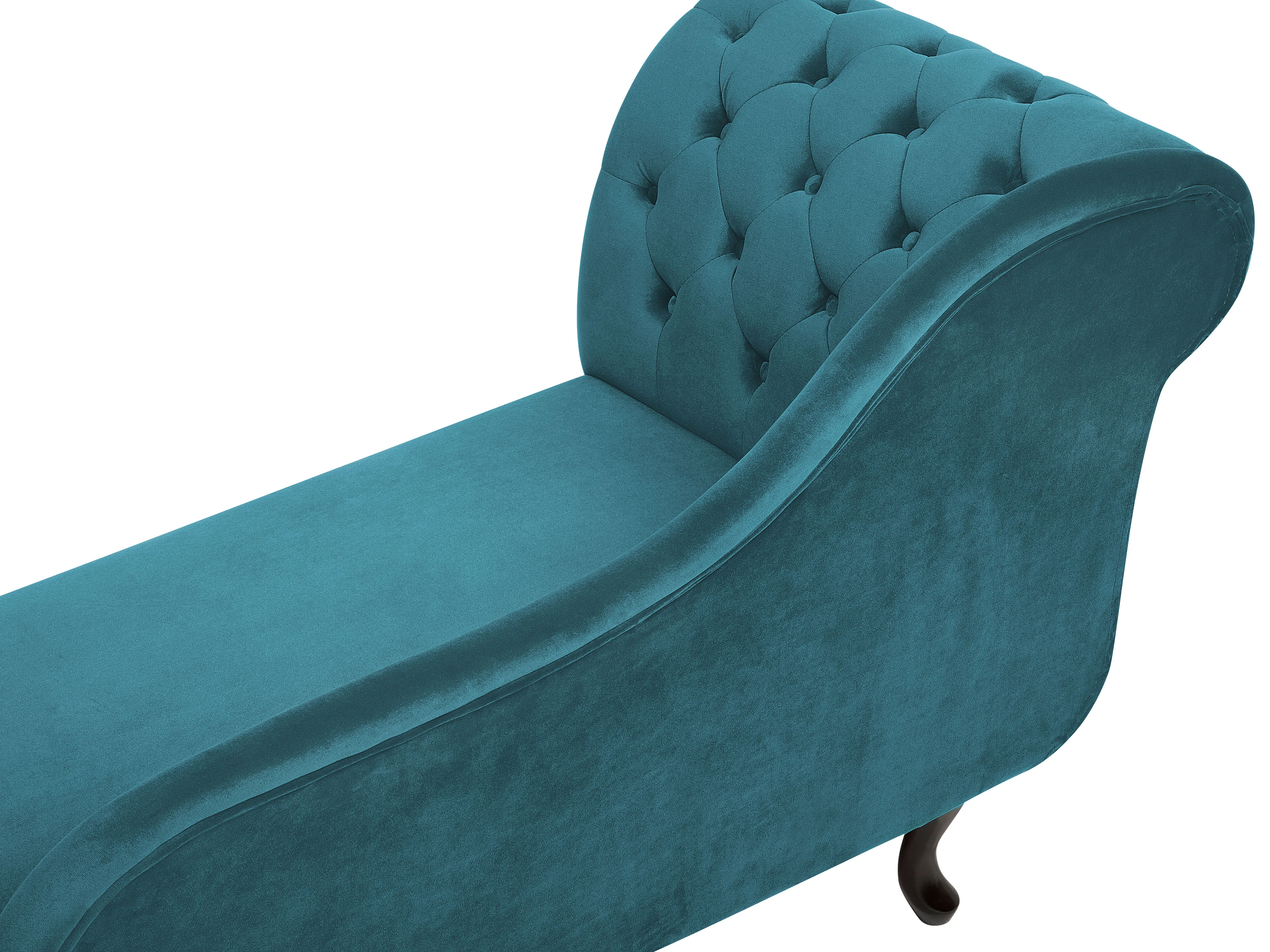 Linkszijdige chaise longue NIMES Fluweel Groenblauw