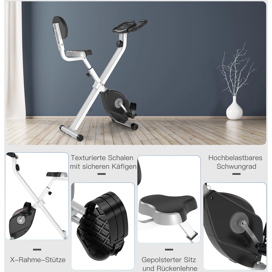 HOMCOM Fahrradtrainer mit Magnetwiderstand schwarz