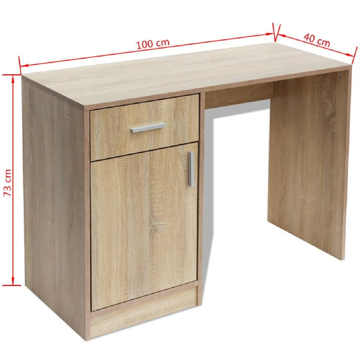 Helloshop26 Bureau chêne avec tiroir - 100 cm