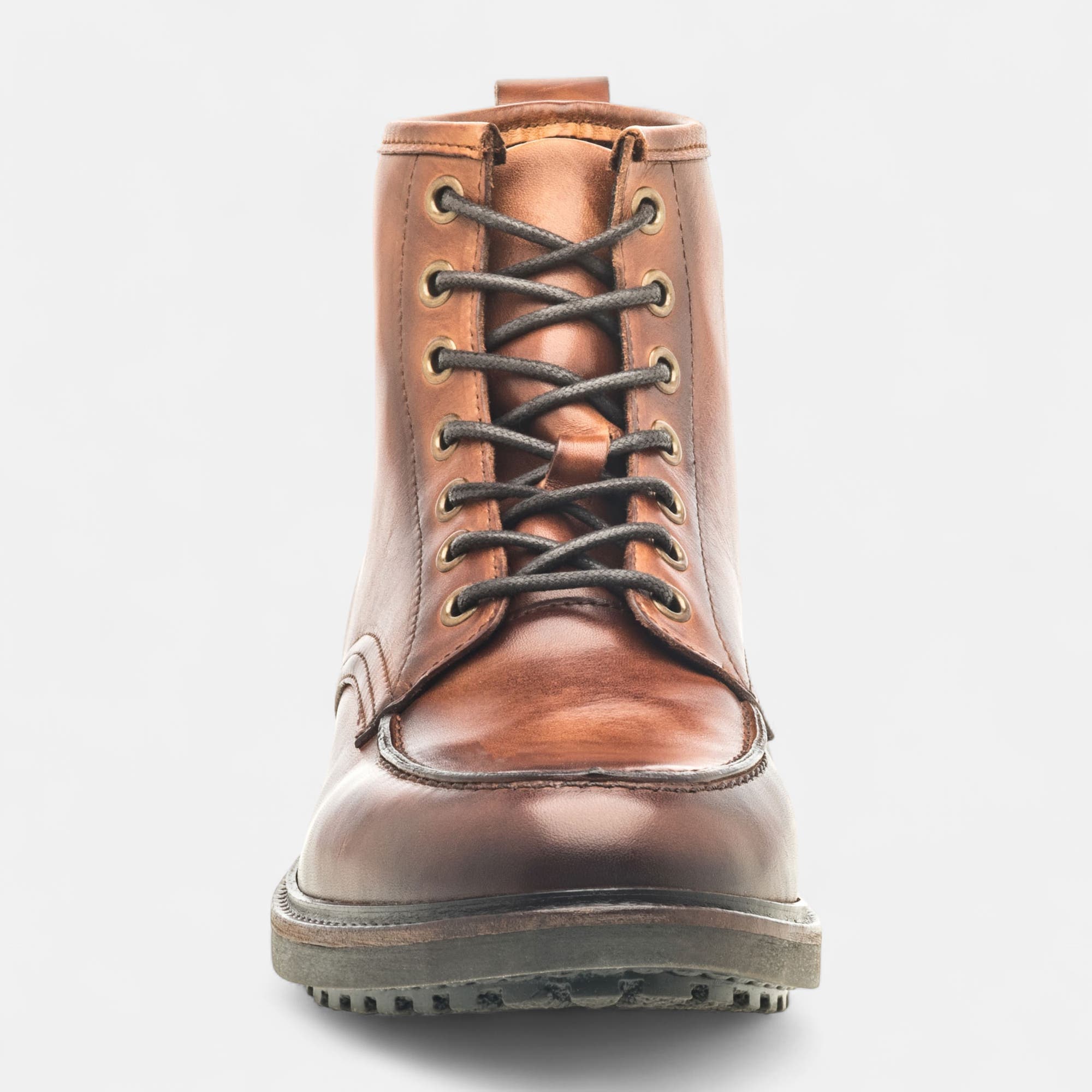 Bottines Homme en cuir cognac