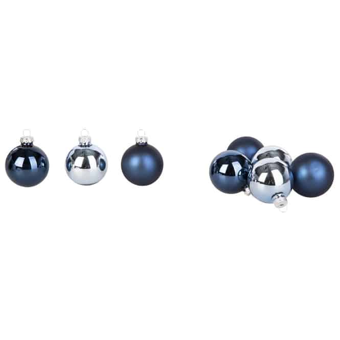 Christbaumkugeln aus Glas - blau - ca. 6 cm - 20 Stück