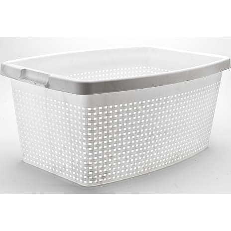 Rattan linnedkurv 40 liter - hvid