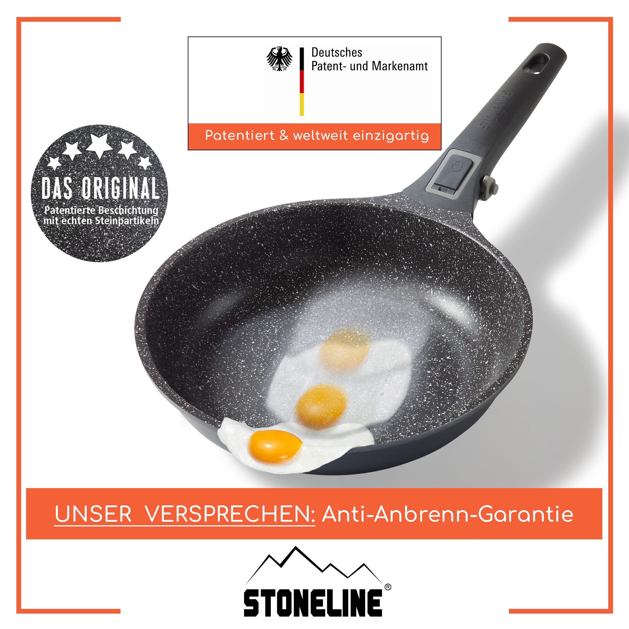 STONELINE® Imagination PLUS Wok 30 cm, mit abnehmbarem Griff, mit Glasdeckel