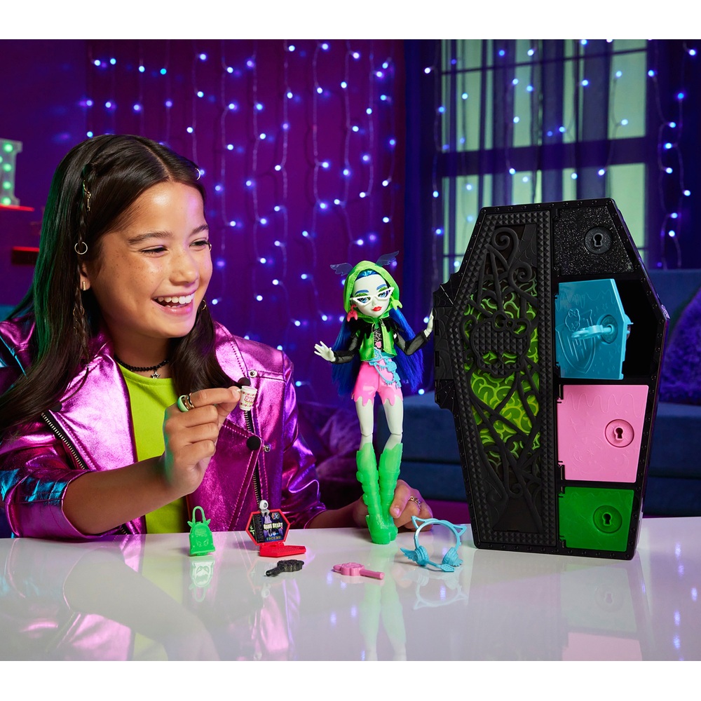 Monster High Skulltimate Secrets Neon Frights Ghoulia Yelps Puppen-Modeset