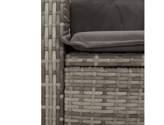 VIDAXL - Banc de jardin Banc inclinable de jardin avec coussins gris résine tressée