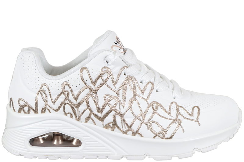 SKECHERS UNO - GOLDEN HEART WHITE SNEAKER