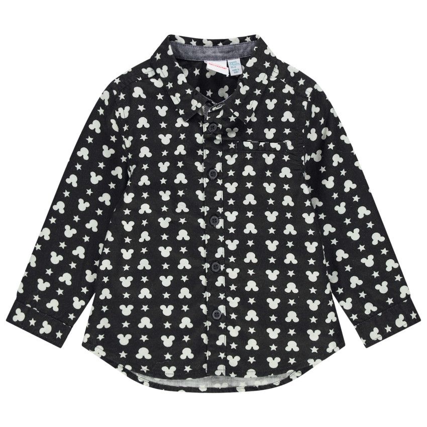 Chemise manches longues imprimée Mickey Disney pour bébé garçon - Gris foncé