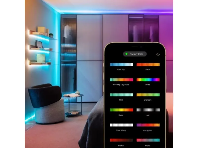 Twinkly Dots - Kædelys - LED - klasse G - RGB-lys - gennemsigtig