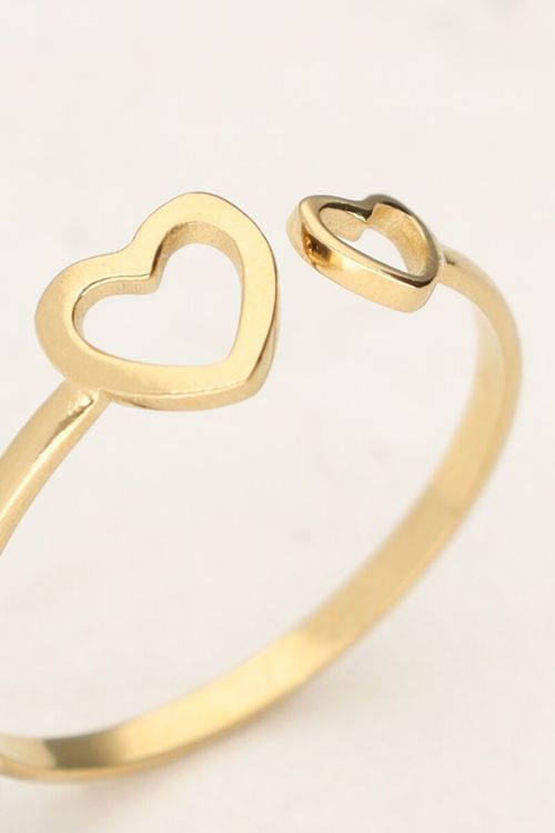 Moeder & dochter hartjes ringen set