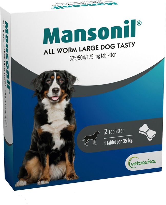 Mansonil - All Worm Dog Tasty Bone - Kauwtabletten - 2 Tabletten