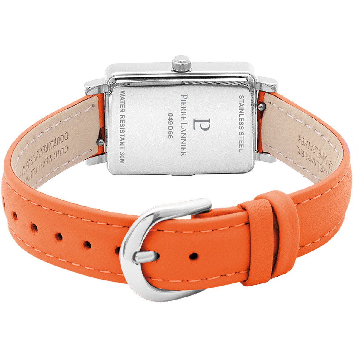 Montre PIERRE LANNIER Ariane femme bracelet cuir orange