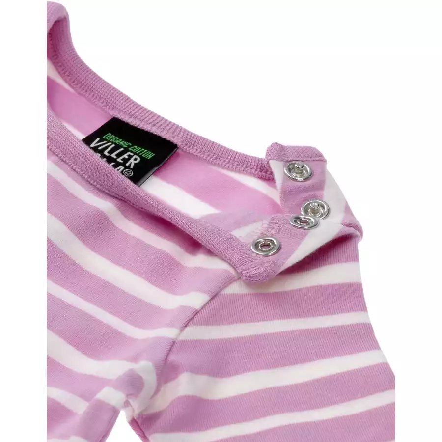 Villervalla Body Langarm Stripes flamingo