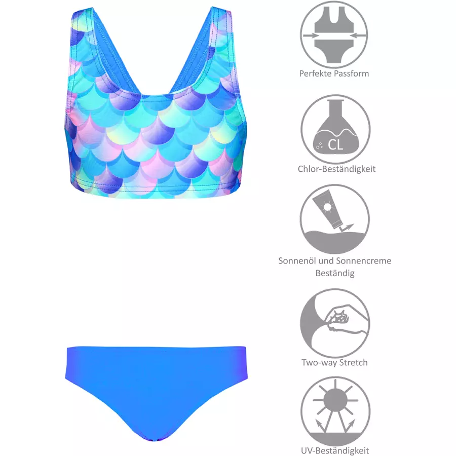 Aquarti Mädchen Sport Bikini Racerback Bustier & Bikinislip violett